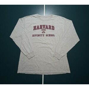 Vintage Harvard University Gray Long Sleeve Shirt Mens Large Y2K Divinity School